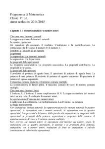Programma di Matematica Classe 1^ E/L Anno