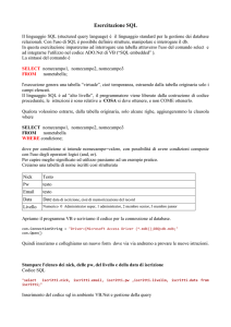Esercitazione SQL - Sara Michelangeli