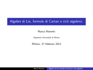 Algebre di Lie, formule di Cartan e cicli algebrici.