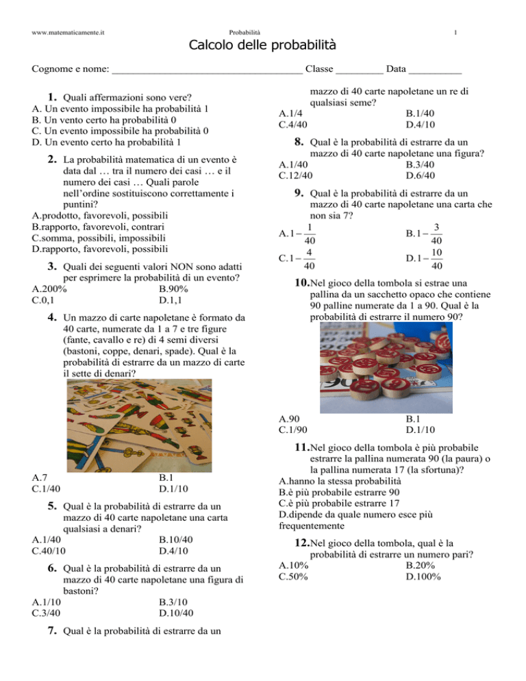 Calcolo Delle Probabilità