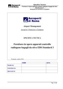 Fornitura in opera apparati controllo radiogeno bagagli da stiva EDS