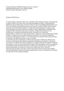 Assegno di Ricerca:”Modelli di dispersione cenere vulcanica
