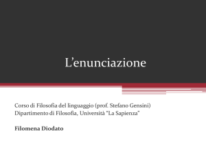 Teoria dell`enunciazione - lettere.uniroma1.it
