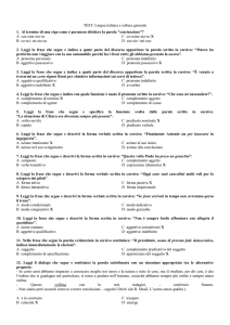 Fac-simile test d`ingresso di Lingua Italiana e Cultura Generale