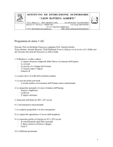 Programma di storia 3 AG - Istituto di Istruzione Superiore Leon