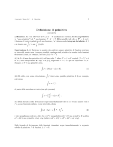 Definizione di primitiva - mat.uniroma3