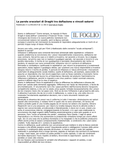 Le parole oracolari di Draghi tra deflazione e vincoli esterni