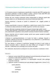 “Formazione Superiore in RPG applicata alle lesioni articolari degli