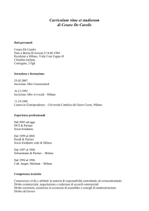 Curriculum vitae et studiorum di Cesare De Carolis
