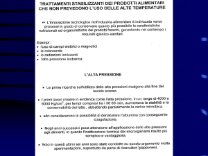 LA STABILIZZAZIONE DEGLI ALIMENTI MEDIANTE IL CALORE