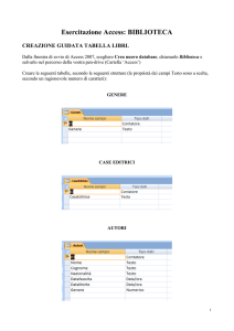 Esercitazione Access BIBLIOTECA