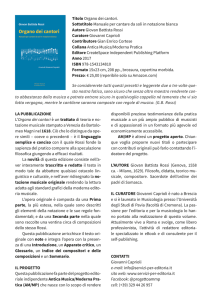LA PUBBLICAZIONE L`Organo dei cantori è un trattato di teoria e no