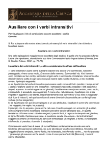 Ausiliare con i verbi intransitivi