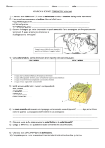 Verifica di Scienze: Terremoti e Vulcani per Scuola Media