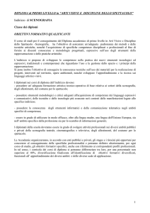 DIPLOMA di PRIMO LIVELLO in “DISCIPLINE DELLO SPETTACOLO”