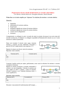 Preparazione di una scheda di laboratorio su circuiti e fotovoltaico