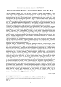 1 L. BRUNI, La ferita dell`altro. Economia e relazioni umane, Il