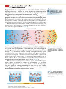 I passaggi di stato e la teoria cinetico molecolare