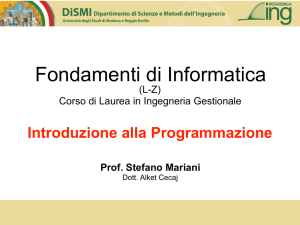 Introduzione alla programmazione