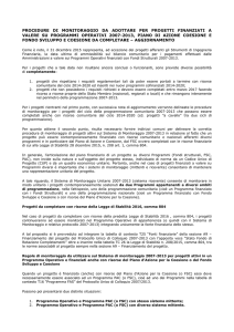procedure di monitoraggio da adottare per progetti