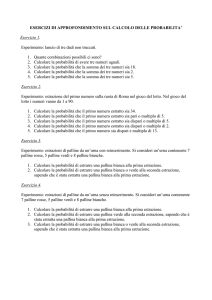 ESERCIZI DI APPROFONDIMENTO SUL CALCOLO DELLE