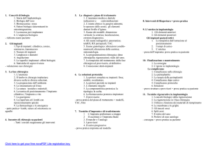 1. Concetti di biologia 1. Storia dell`implantologia 2. Biologia dell
