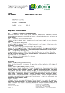 Programma recupero debito e lavoro estivo