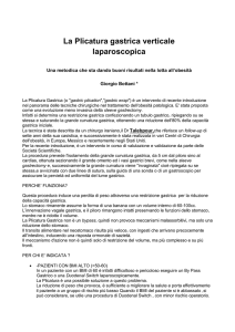 La Plicatura gastrica verticale laparoscopica