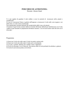 percorso di astronomia