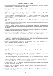 Esercizi di Geometria Solida