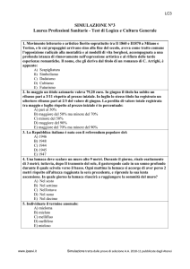 SIMULAZIONE N°3 Laurea Professioni Sanitarie