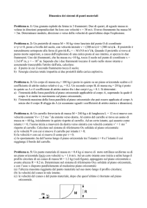 Esercizi e problemi di dinamica dei sistemi di punti materiali