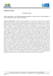 COMUNICATO STAMPA Comunicato stampa Glioma