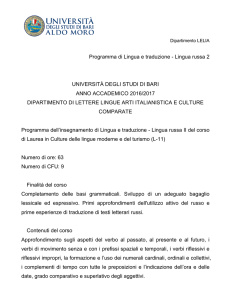 Lingua e traduzione - Lingua russa 2, L-11