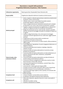 Descrizione e requisiti della posizione Progettista Elettronica di
