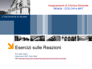 Esercitazioni Reazioni - ISCaMaP