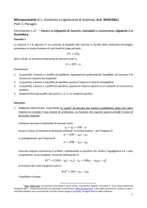 11. Ancora Cournot, monopolio e concorrenza