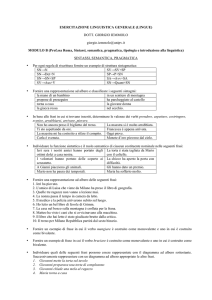 ESERCITAZIONE LINGUISTICA GENERALE (LINGUE) DOTT