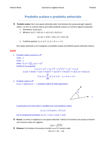 Prodotto scalare e prodotto vettoriale