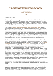 saluto di congedo del santo padre benedetto xvi agli em.mi signori