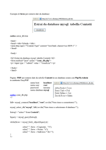 Esempio di form per estrarre dati da database