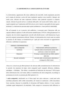 CLARITROMICINA E ASSOCIAZIONI DA EVITARE La claritromicina