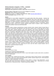 Chimica Generale e Inorganica - Dipartimento di Scienze del Farmaco