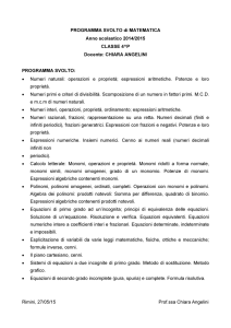 PROGRAMMA SVOLTO di MATEMATICA Anno scolastico 2014