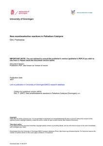 University of Groningen New enantioselective reactions in