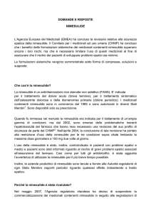 DOMANDE E RISPOSTE NIMESULIDE L`Agenzia Europea dei