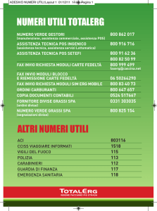 NUMERI UTILI TOTALERG ALTRI NUMERI UTILI