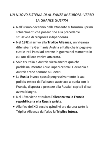 UN NUOVO SISTEMA DI ALLEANZE IN EUROPA: VERSO LA