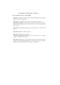 1 Complementi di Matematica I: Esercizi • Da consegnare