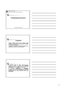 Psicopatologia del pensiero Il pensiero - e-Learning
